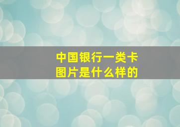 中国银行一类卡图片是什么样的