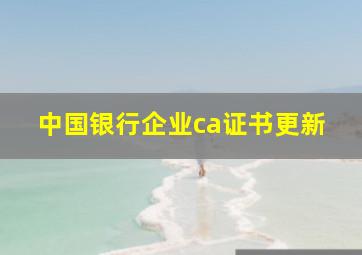 中国银行企业ca证书更新