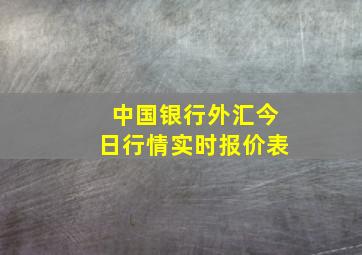 中国银行外汇今日行情实时报价表