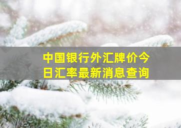 中国银行外汇牌价今日汇率最新消息查询