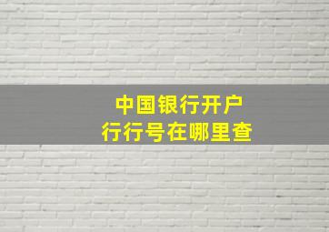 中国银行开户行行号在哪里查