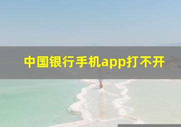 中国银行手机app打不开