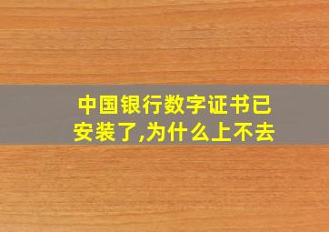 中国银行数字证书已安装了,为什么上不去