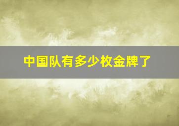 中国队有多少枚金牌了