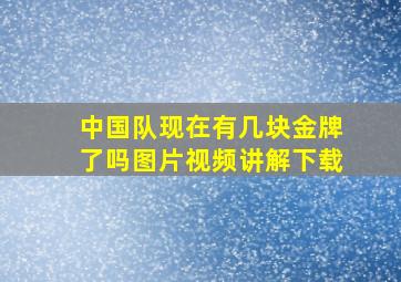 中国队现在有几块金牌了吗图片视频讲解下载