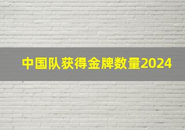 中国队获得金牌数量2024