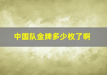 中国队金牌多少枚了啊