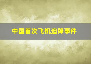 中国首次飞机迫降事件