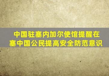 中国驻塞内加尔使馆提醒在塞中国公民提高安全防范意识