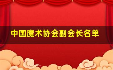 中国魔术协会副会长名单