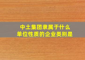 中土集团隶属于什么单位性质的企业类别是