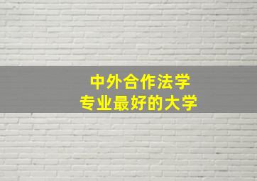 中外合作法学专业最好的大学