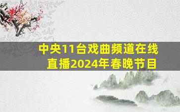 中央11台戏曲频道在线直播2024年春晚节目