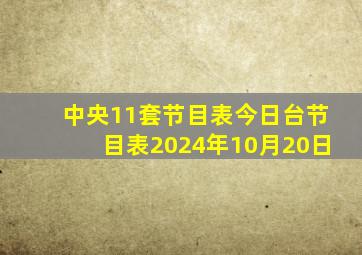 中央11套节目表今日台节目表2024年10月20日