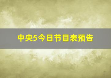 中央5今日节目表预告