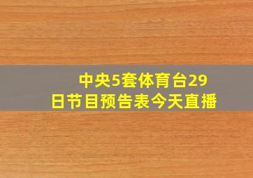 中央5套体育台29日节目预告表今天直播