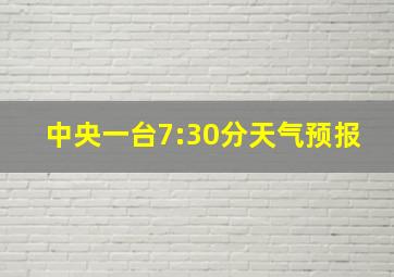 中央一台7:30分天气预报