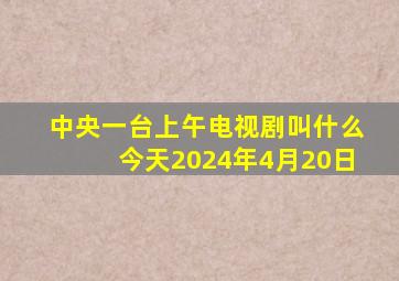 中央一台上午电视剧叫什么今天2024年4月20日