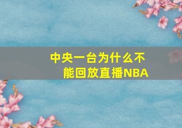 中央一台为什么不能回放直播NBA