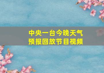 中央一台今晚天气预报回放节目视频