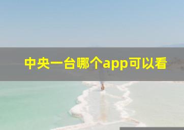 中央一台哪个app可以看