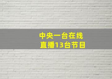 中央一台在线直播13台节目