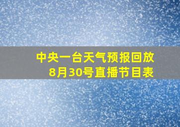 中央一台天气预报回放8月30号直播节目表