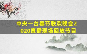 中央一台春节联欢晚会2020直播现场回放节目