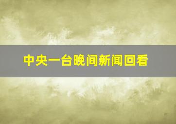 中央一台晚间新闻回看