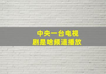 中央一台电视剧是啥频道播放