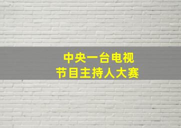 中央一台电视节目主持人大赛