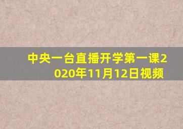 中央一台直播开学第一课2020年11月12日视频