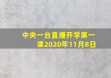 中央一台直播开学第一课2020年11月8日