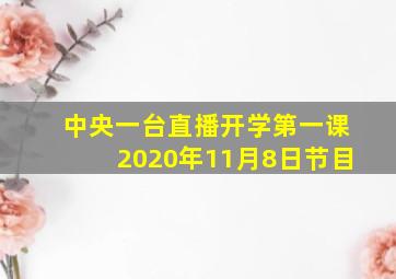 中央一台直播开学第一课2020年11月8日节目