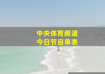 中央体育频道今日节目单表