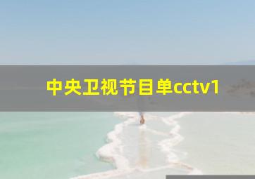 中央卫视节目单cctv1