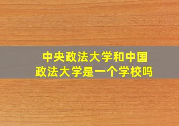 中央政法大学和中国政法大学是一个学校吗