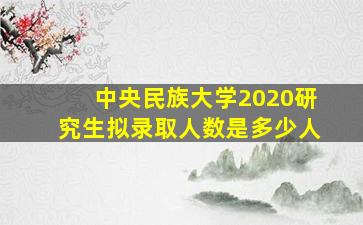 中央民族大学2020研究生拟录取人数是多少人