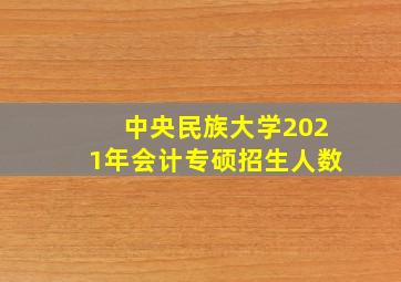 中央民族大学2021年会计专硕招生人数