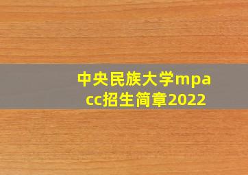 中央民族大学mpacc招生简章2022