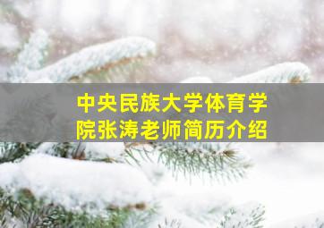 中央民族大学体育学院张涛老师简历介绍