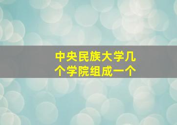 中央民族大学几个学院组成一个