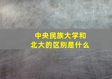 中央民族大学和北大的区别是什么