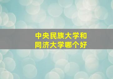 中央民族大学和同济大学哪个好