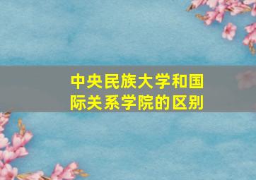 中央民族大学和国际关系学院的区别