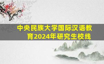 中央民族大学国际汉语教育2024年研究生校线