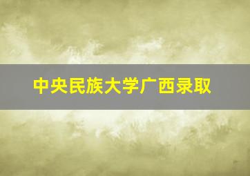 中央民族大学广西录取