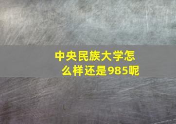 中央民族大学怎么样还是985呢