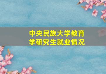 中央民族大学教育学研究生就业情况