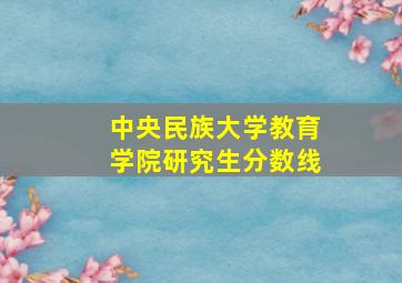 中央民族大学教育学院研究生分数线